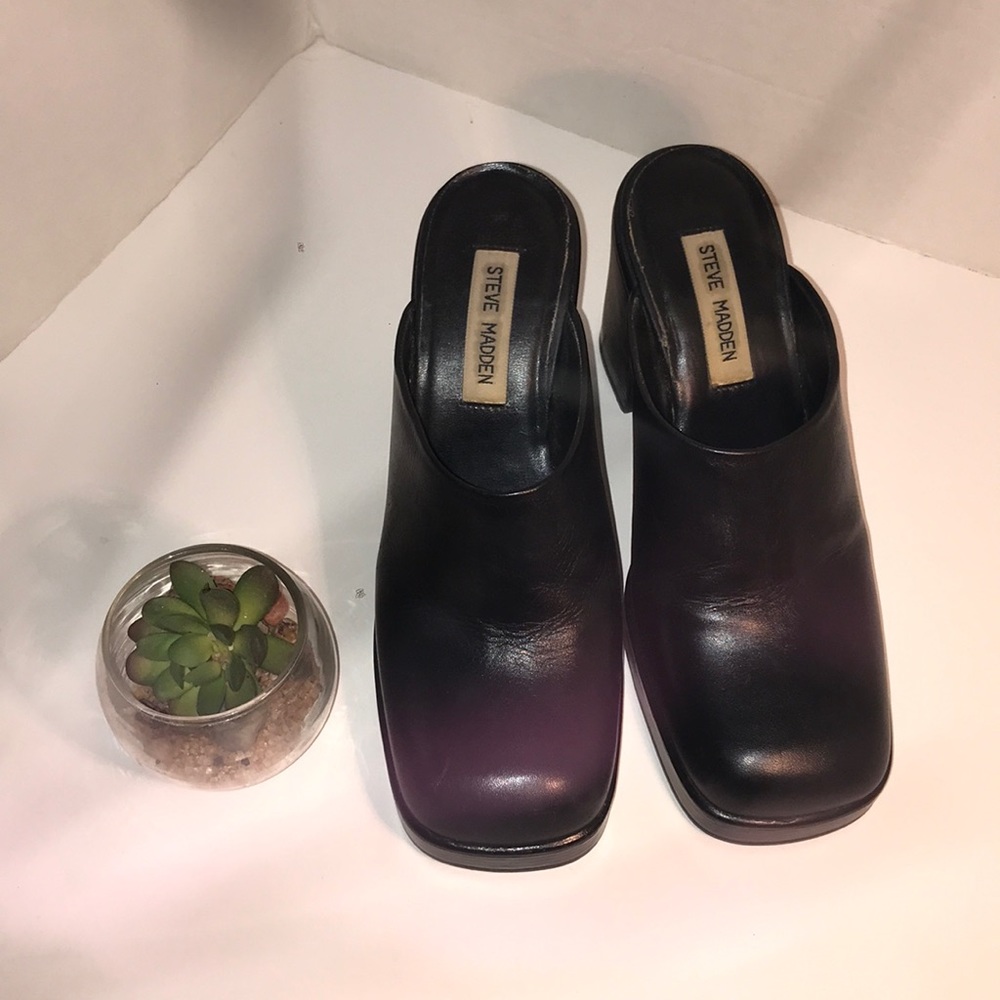Vtg Steve Madden chunky heeled miles/slides Sz.8